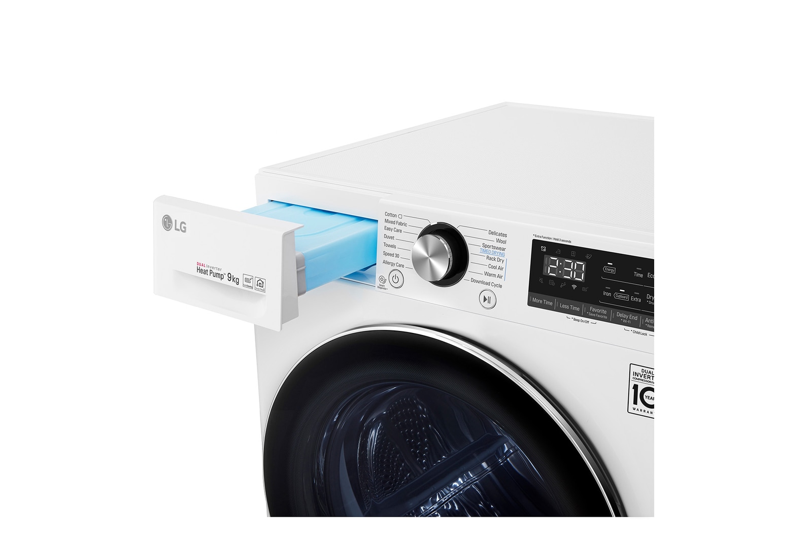 LG Offerta Kit Esclusivo: Lavatrice 10kg AI DD™ 1400 giri, Autodosaggio, Lavaggio a vapore + Asciugatrice 9kg Pompa di calore DUAL Inverter Eco Hybrid, Condensatore autopulente, F4R3710NSWW.RC90V9
